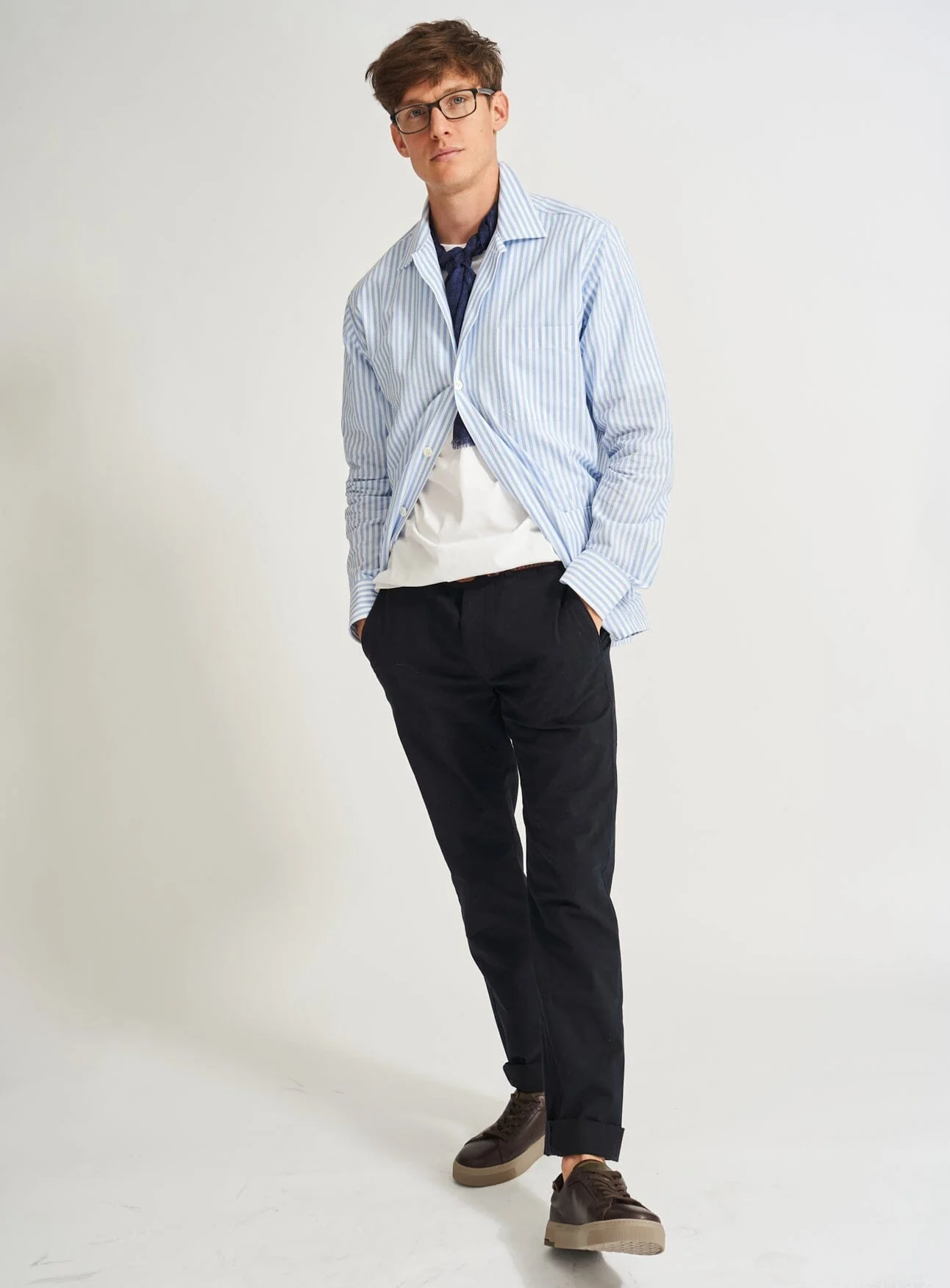 Recycled Italian Sky Bengal Shirt Jacket - Image 4